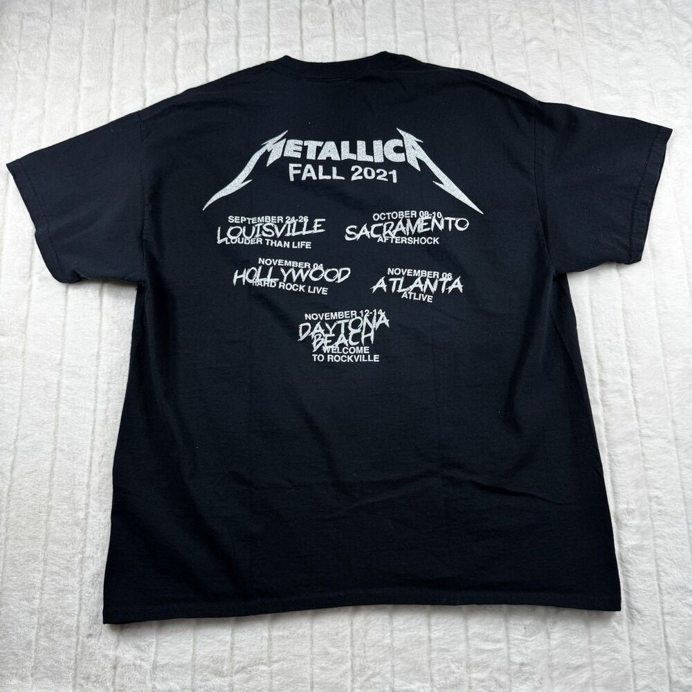 Metallica Tour T-Shirt Mens XL "Wherever I May Roam" Black Band Tee Double Sided - Picture 2 of 8